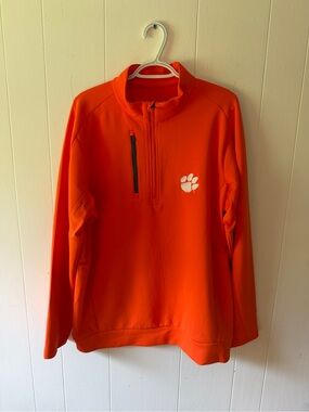 Antigua Bright Orange Men's Quarter-Zip Pullover
